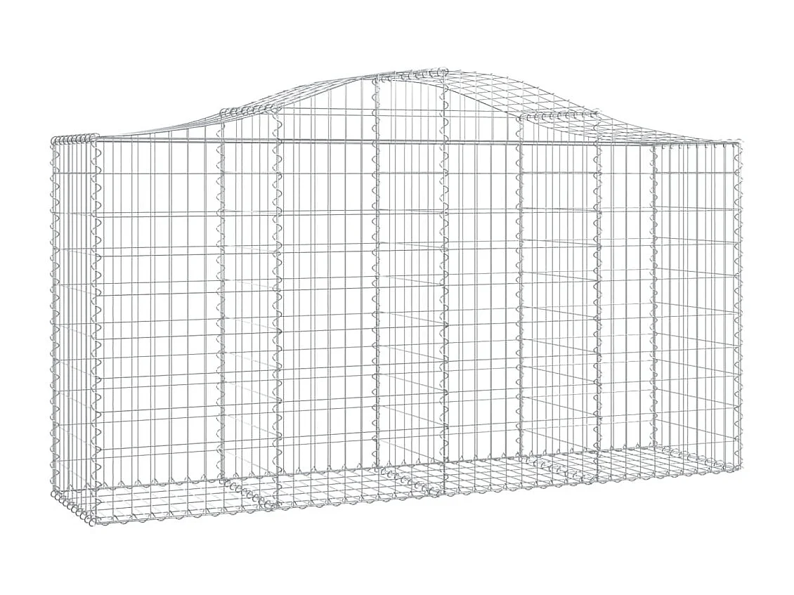Paniers à gabions arqués 2 pcs 200x50x100/120 cm fer galvanisé WVGQ3020