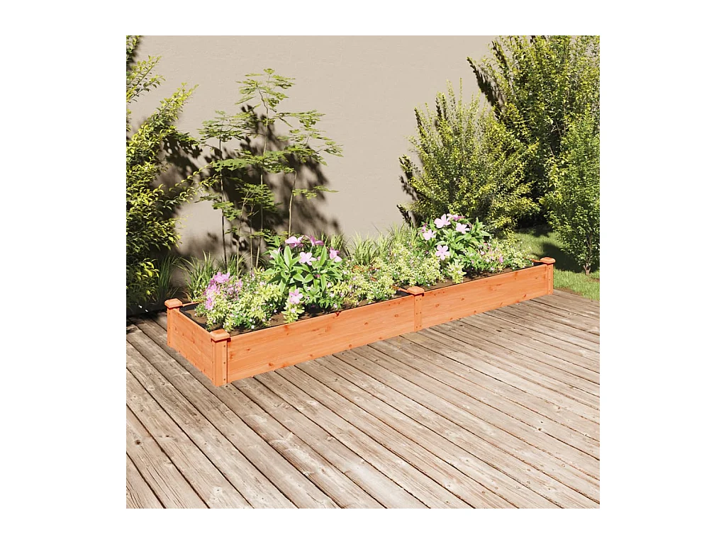 Jardinera arriate con forro madera abeto marrón 240x60x25 cm ES16997
