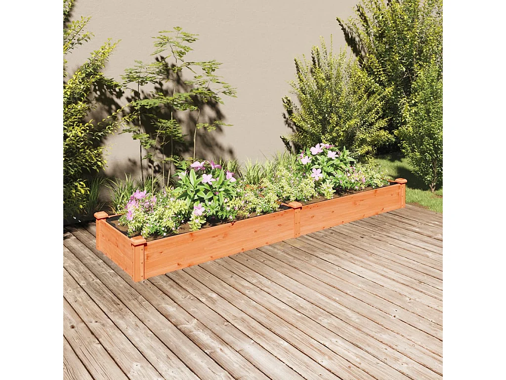 Jardinera arriate con forro madera abeto marrón 240x60x25 cm ES16997
