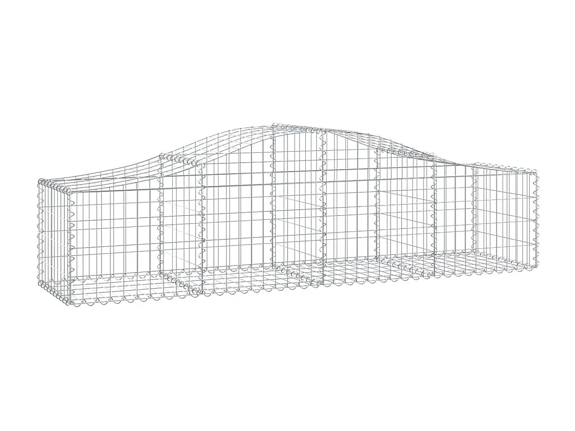 Cestas de gaviones 3 uds forma de arco hierro 200x50x40/60 cm ES81125