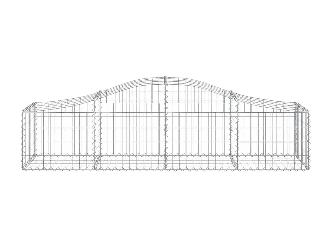 Cestas de gaviones 3 uds forma de arco hierro 200x50x40/60 cm ES81125
