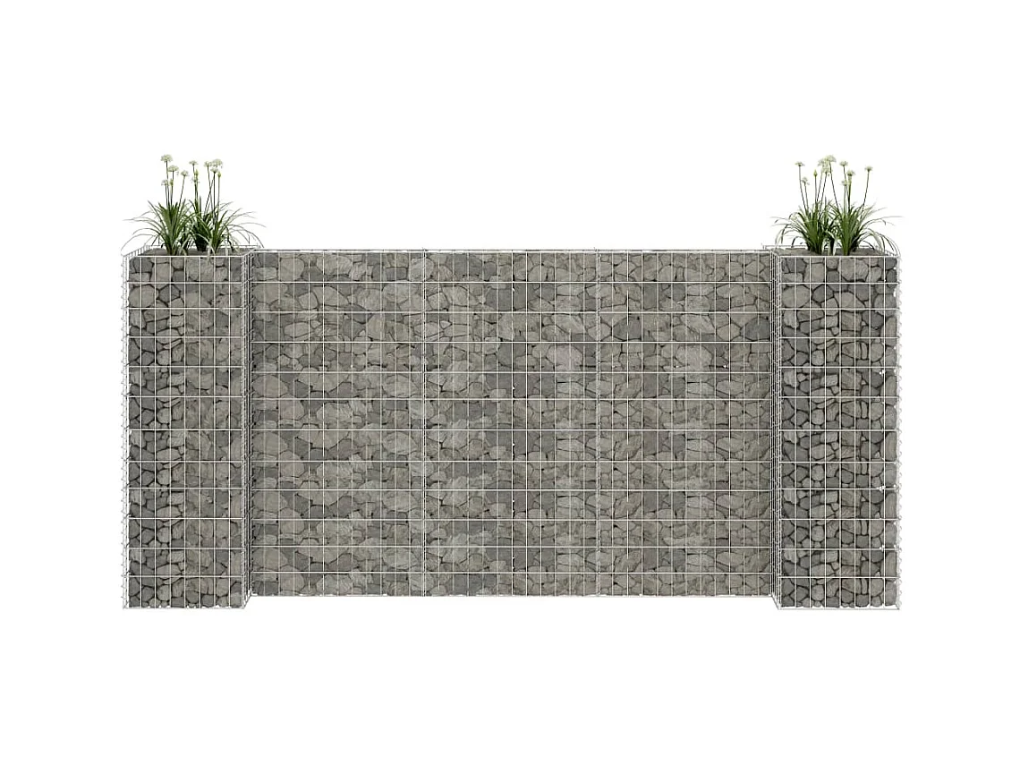 Jardinière à gabion en H Fil d'acier 260x40x120 cm WVGQ9100