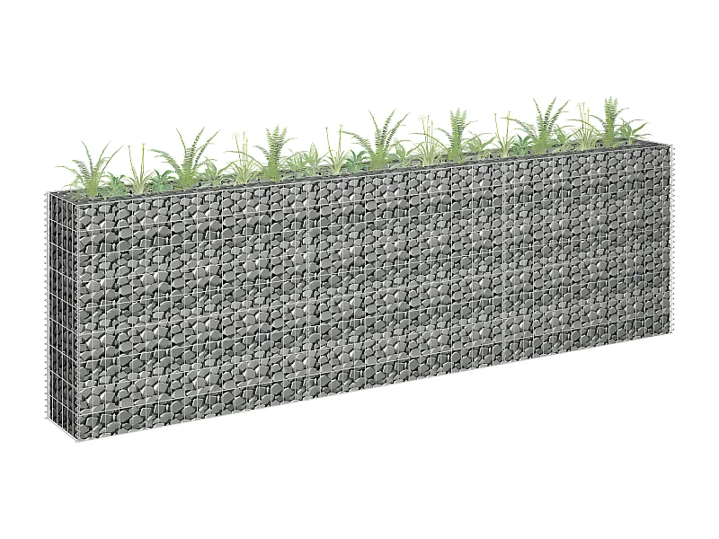 Arriate de gaviones de acero galvanizado 270x30x90 cm ES27922