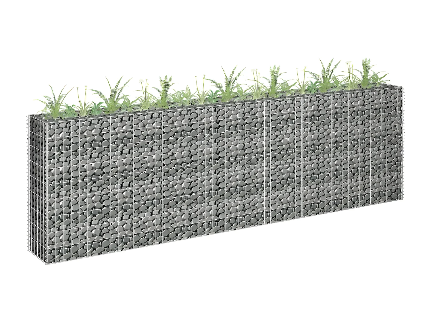 Arriate de gaviones de acero galvanizado 270x30x90 cm ES27922