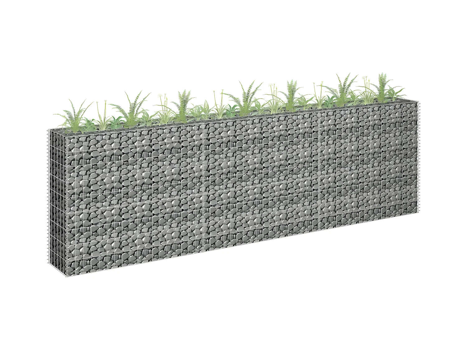 Lit surélevé à gabion Acier galvanisé 270x30x90 cm WVGQ9009