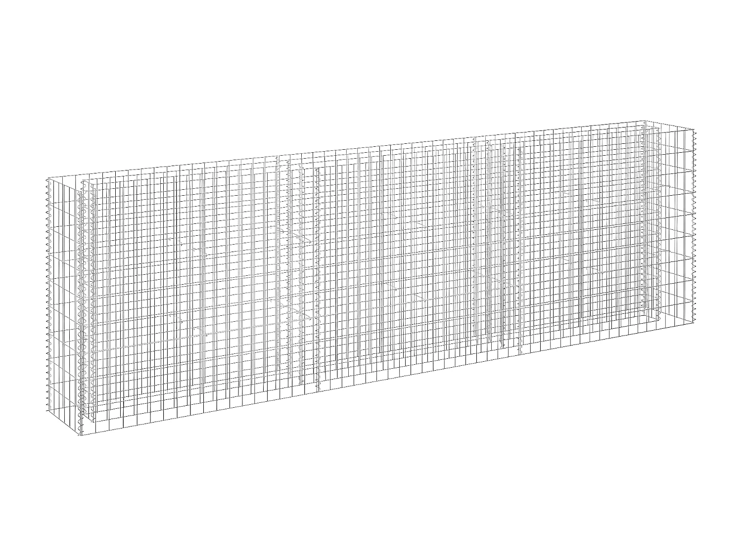 Lit surélevé à gabion Acier galvanisé 270x30x90 cm WVGQ9009