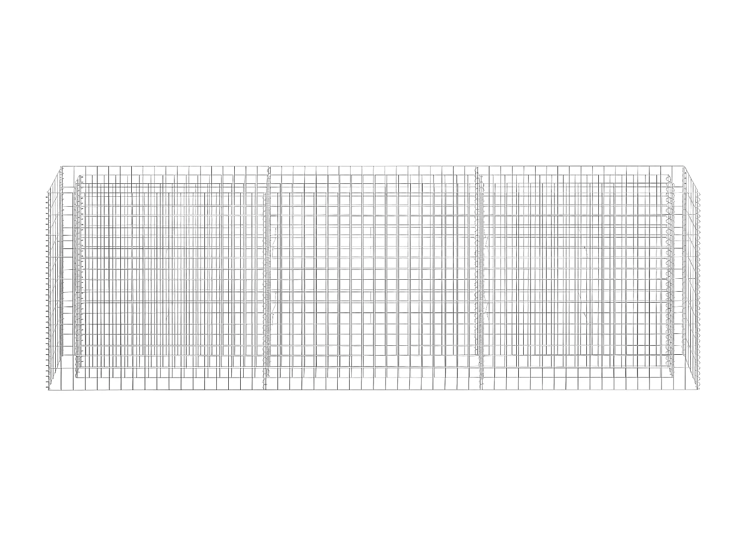 Lit surélevé à gabion Acier galvanisé 270x30x90 cm WVGQ9009