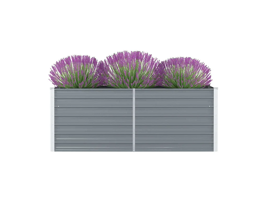 Jardinière 160 x 80 x 45 cm Acier galvanisé Gris BE2836
