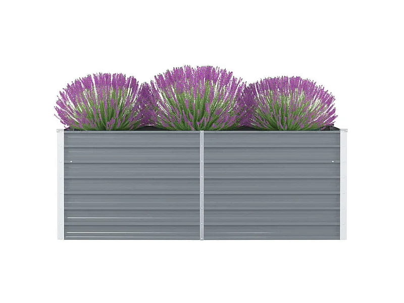 Jardinière 160 x 80 x 45 cm Acier galvanisé Gris BE2836