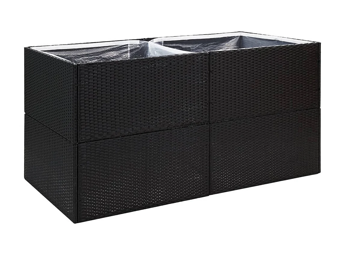 Plantenbak 157x80x80 cm poly rattan zwart NL332767