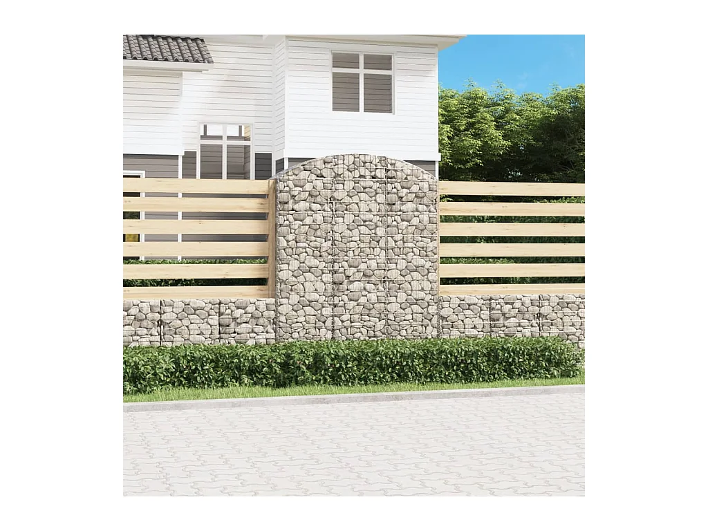 Panier de gabions arqué 150x50x180/200 cm Fer galvanisé WVGQ5225