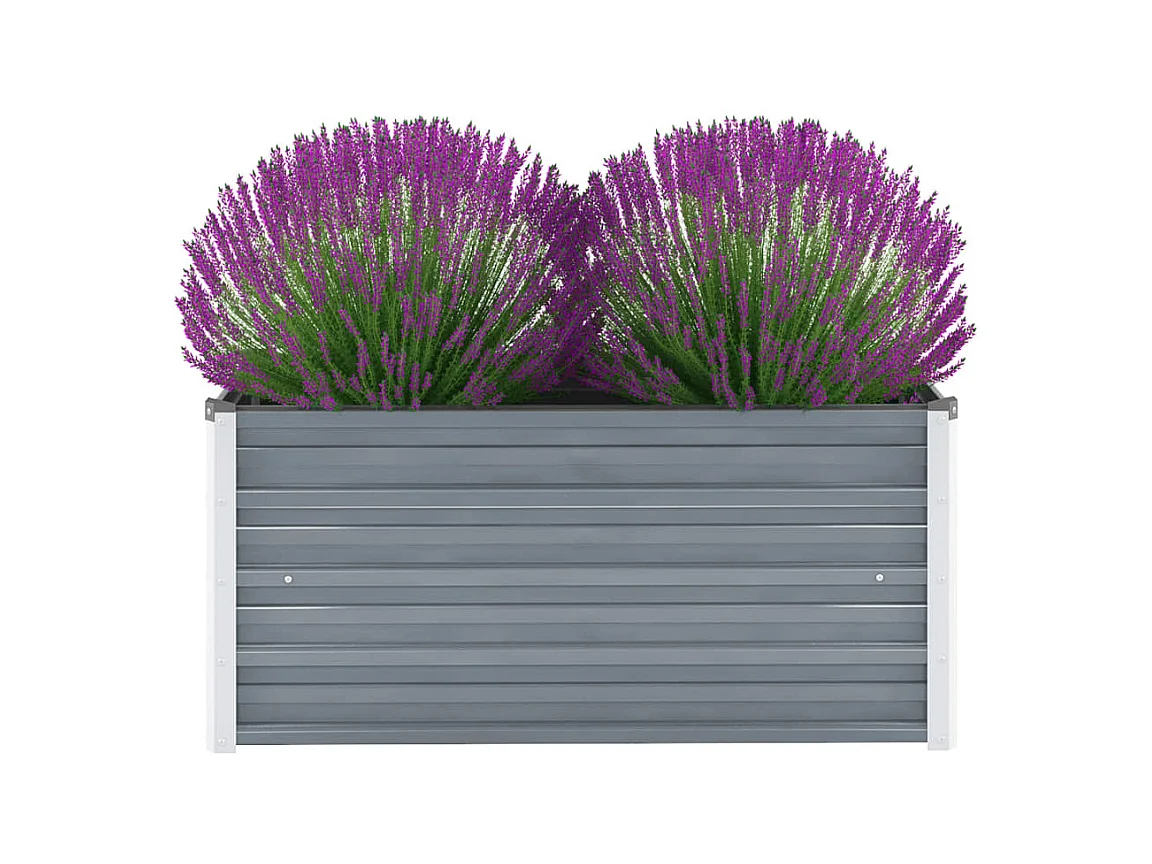 Jardinera de jardín de acero galvanizado gris 100x40x45 cm ES49029