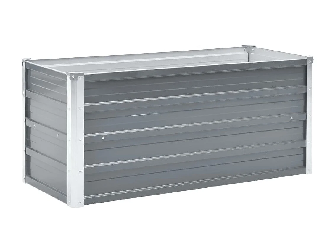 Jardinera de jardín de acero galvanizado gris 100x40x45 cm ES49029