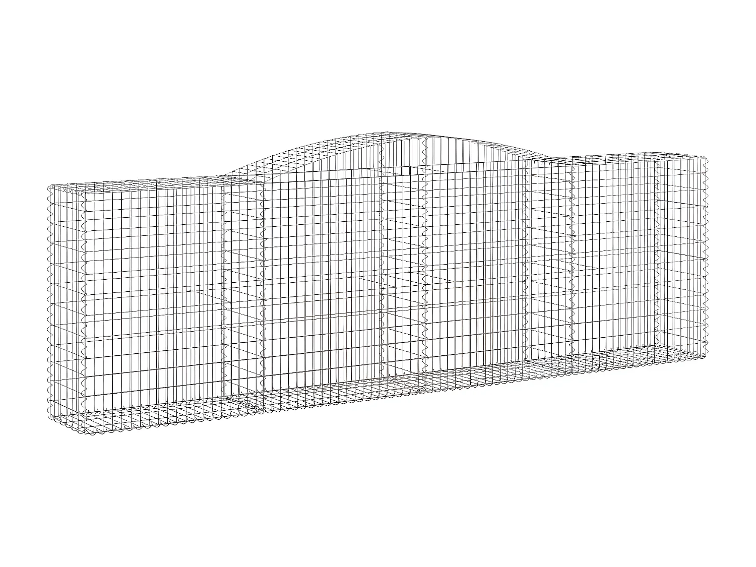 Panier de gabions arqué 400x50x120/140 cm Fer galvanisé WVGQ5570
