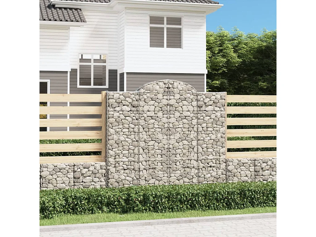 Cesta gaviones forma arco hierro galvanizado 200x50x180/200 cm ES53508