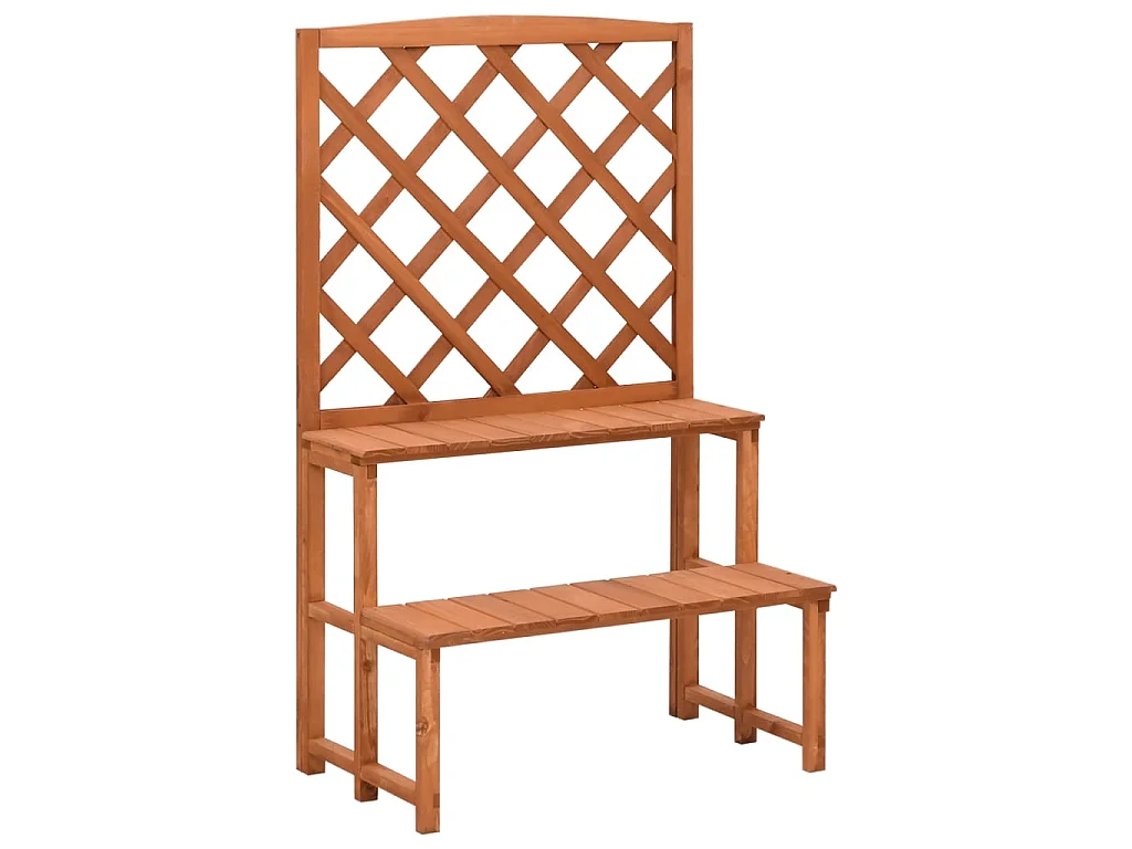 Plantenrek met latwerk 70x42x115 cm massief vurenhout NL567842