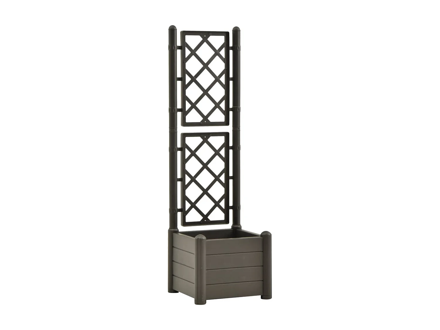 Jardinière avec treillis 43x43x142 cm PP Anthracite  BE4573