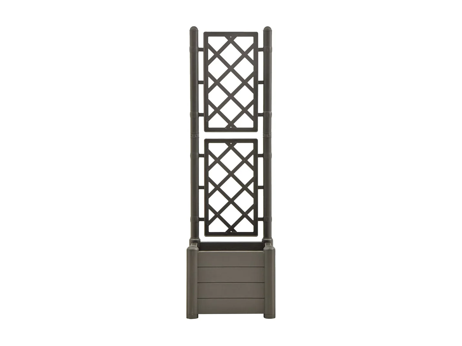 Jardinière avec treillis 43x43x142 cm PP Anthracite  BE4573