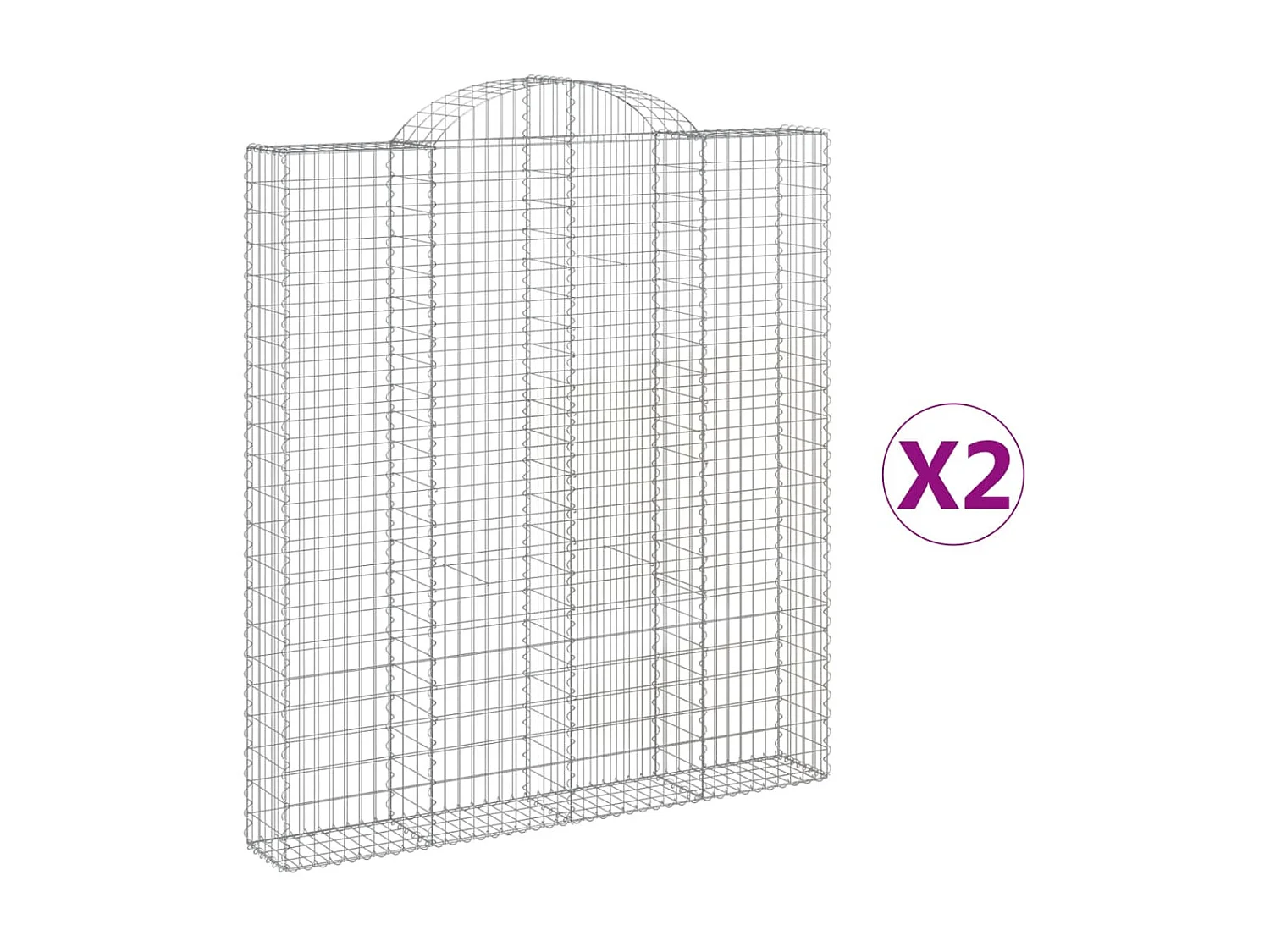 Cestas de gaviones 2 uds forma de arco hierro 200x30x220/240 cm ES99416