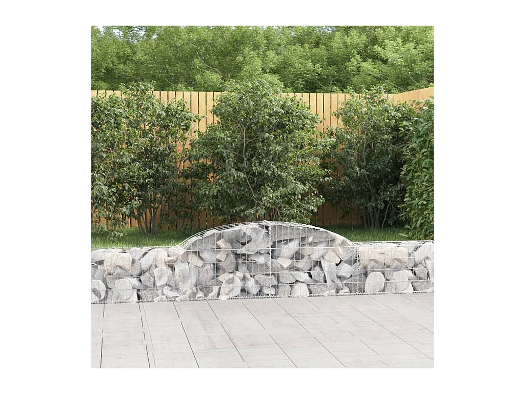 Panier de gabions arqué 300x30x40/60 cm Fer galvanisé WVGQ7107