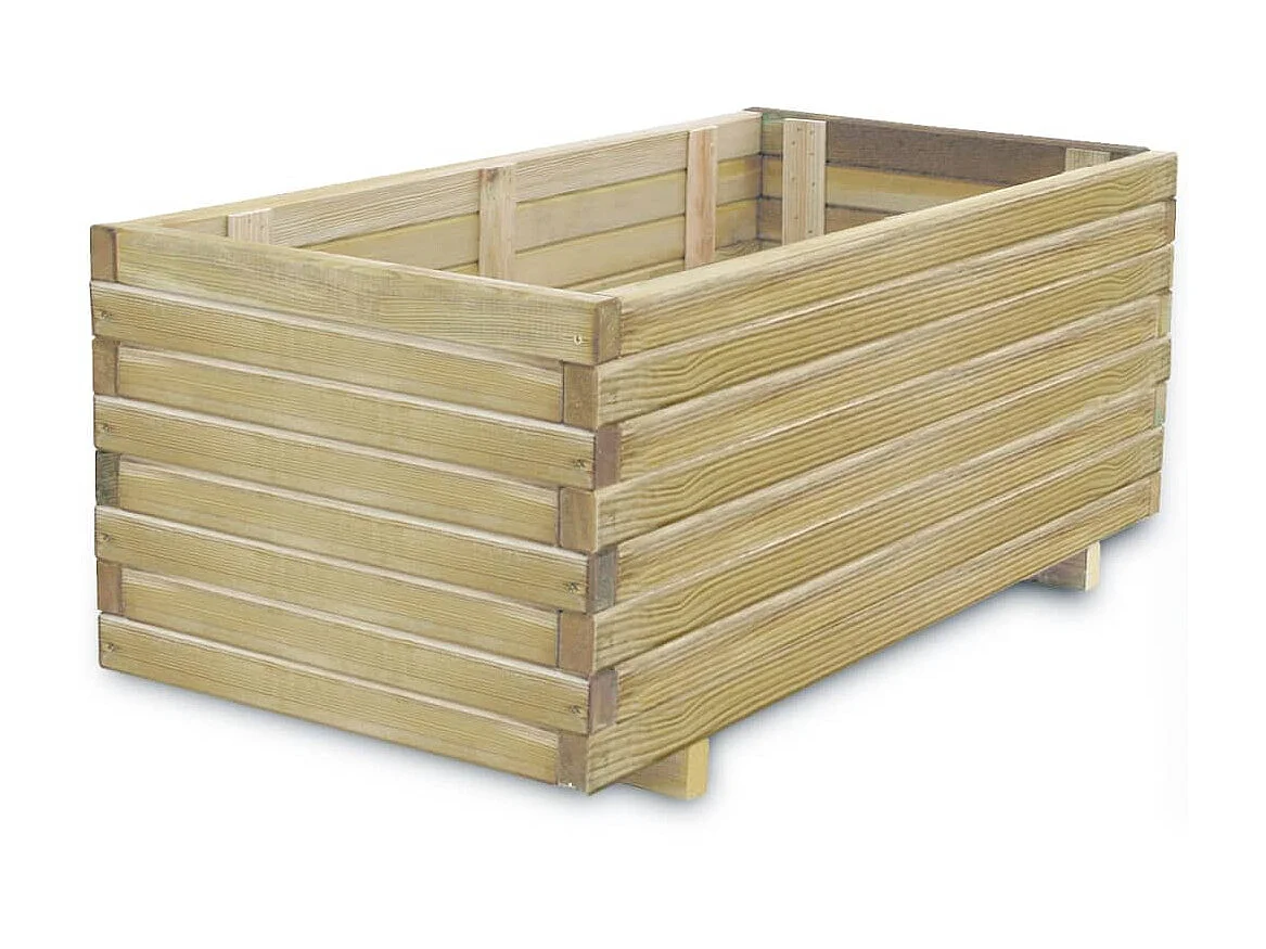 Jardinera elevado rectangular madera 100x50x40 cm ES26912