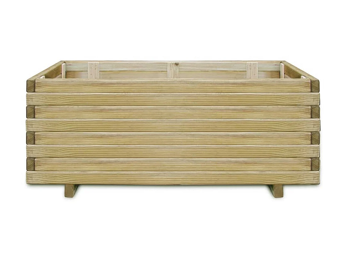 Jardinera elevado rectangular madera 100x50x40 cm ES26912