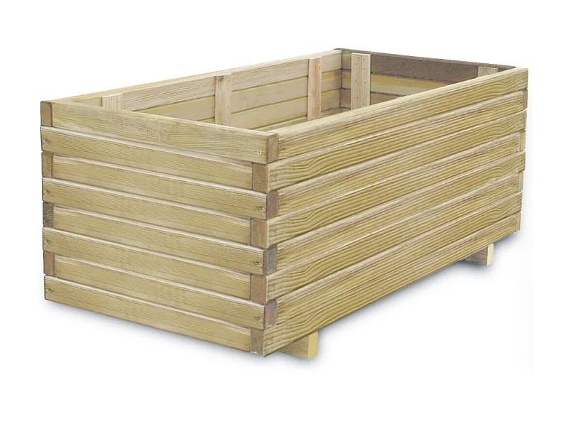 Jardinera elevado rectangular madera 100x50x40 cm ES26912