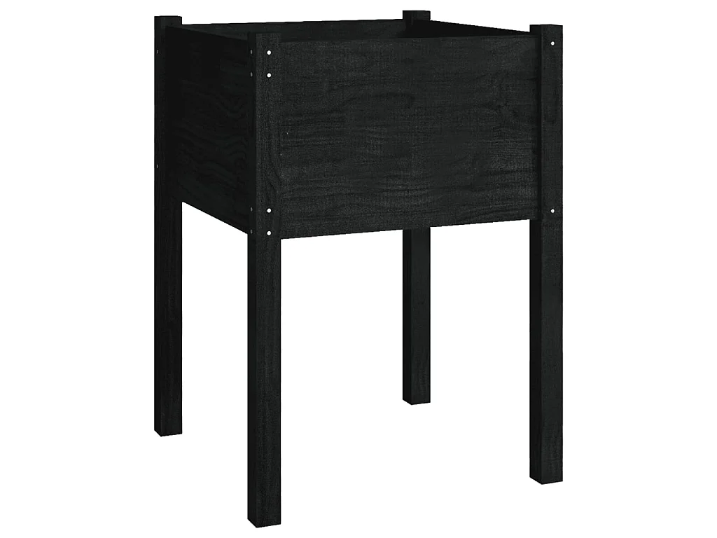 Jardinières 2 pcs Noir 50x50x70 cm Bois de pin massif BE2898
