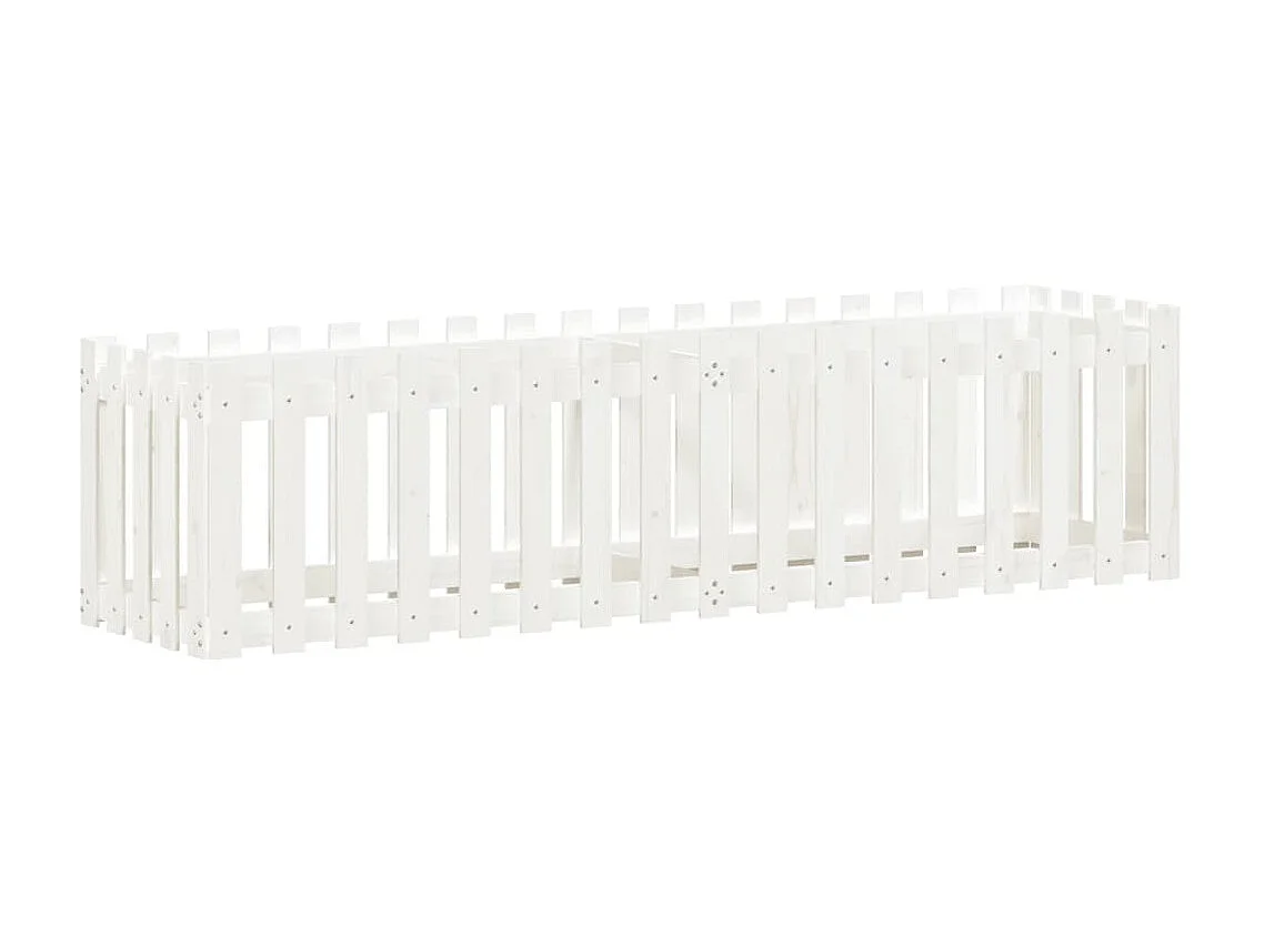 Plantenbak verhoogd hekontwerp 200x50x50 cm grenenhout wit