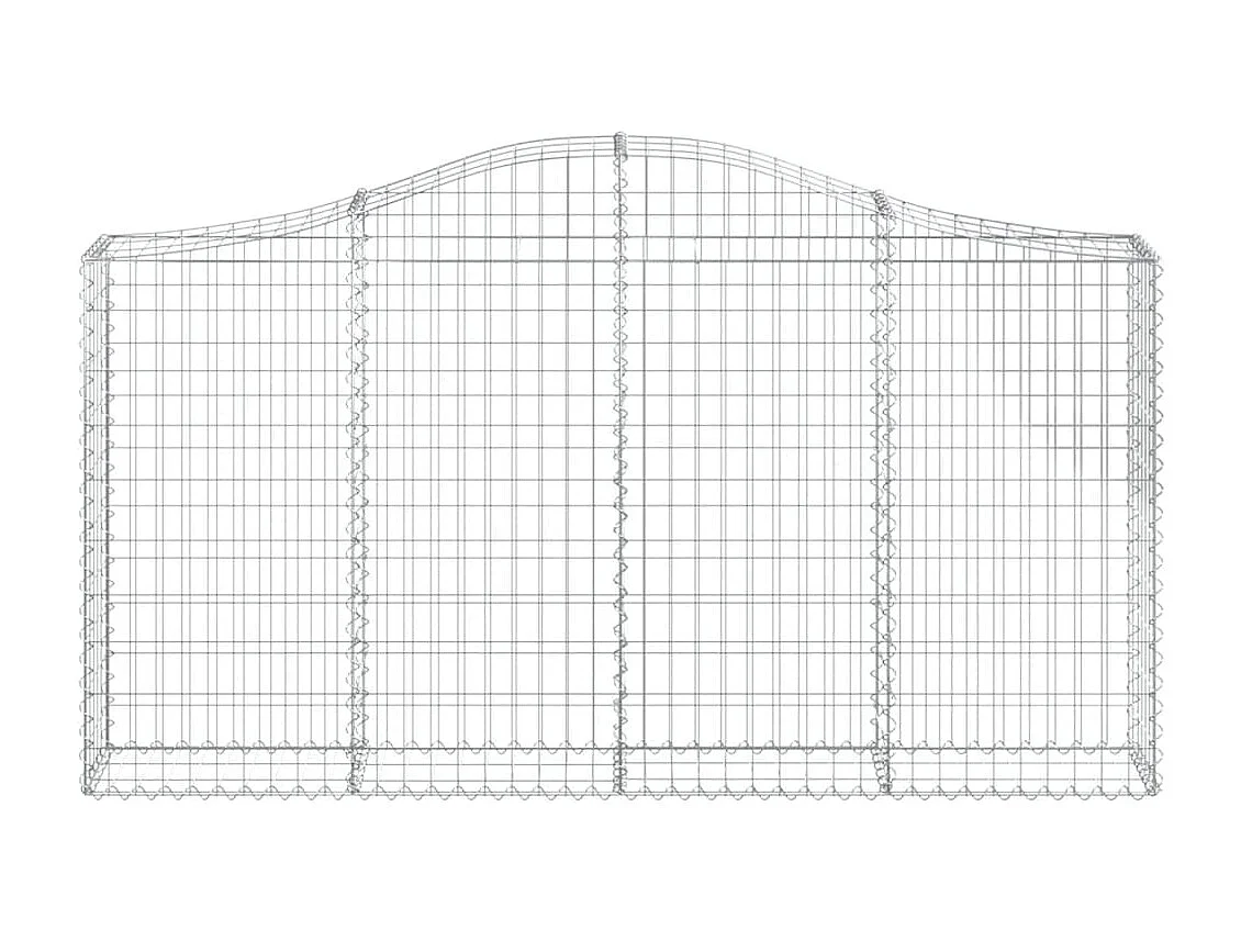 Cestas de gaviones 4 uds forma de arco hierro 200x30x100/120 cm ES78082