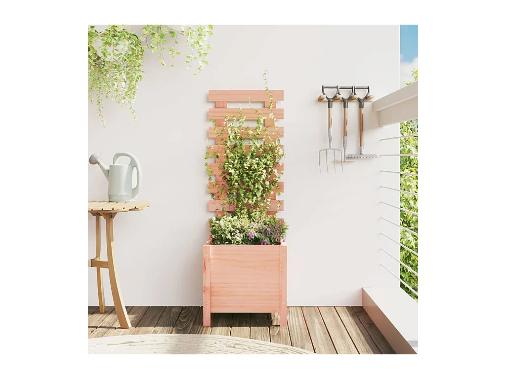 Jardinière avec support 39x39,5x114 cm bois massif douglas BE9820