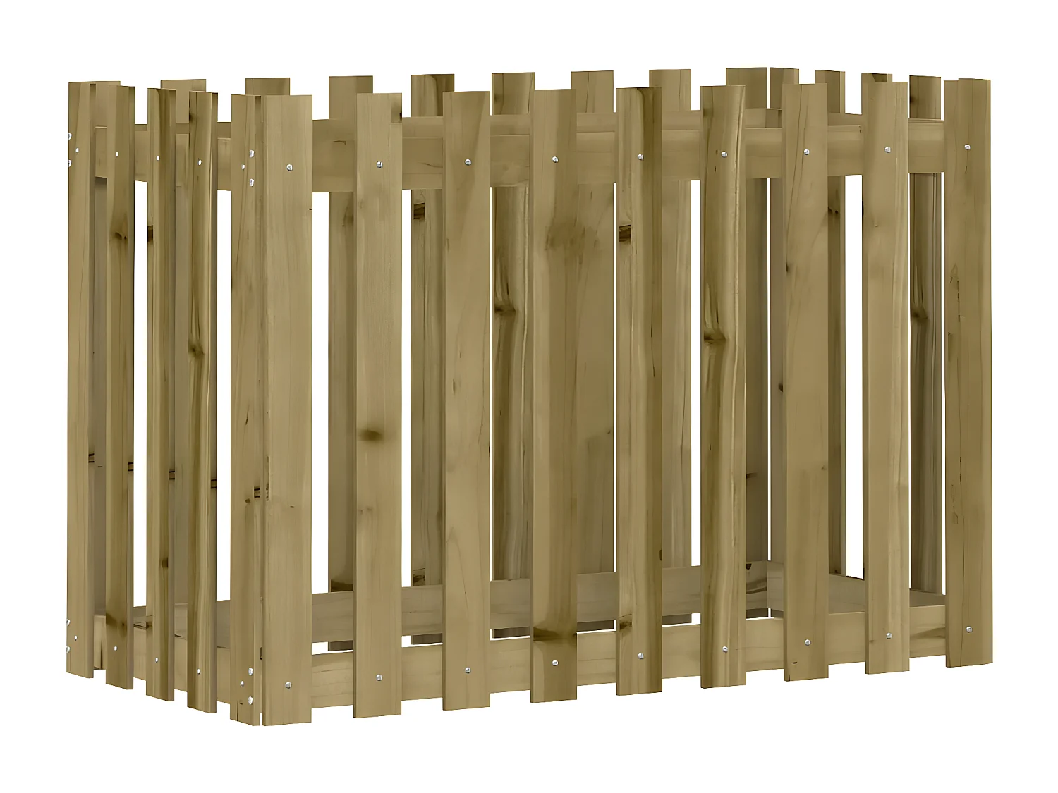 Canteiro elevado c/ design cerca 100x50x70 cm pinho impregnado PT429109