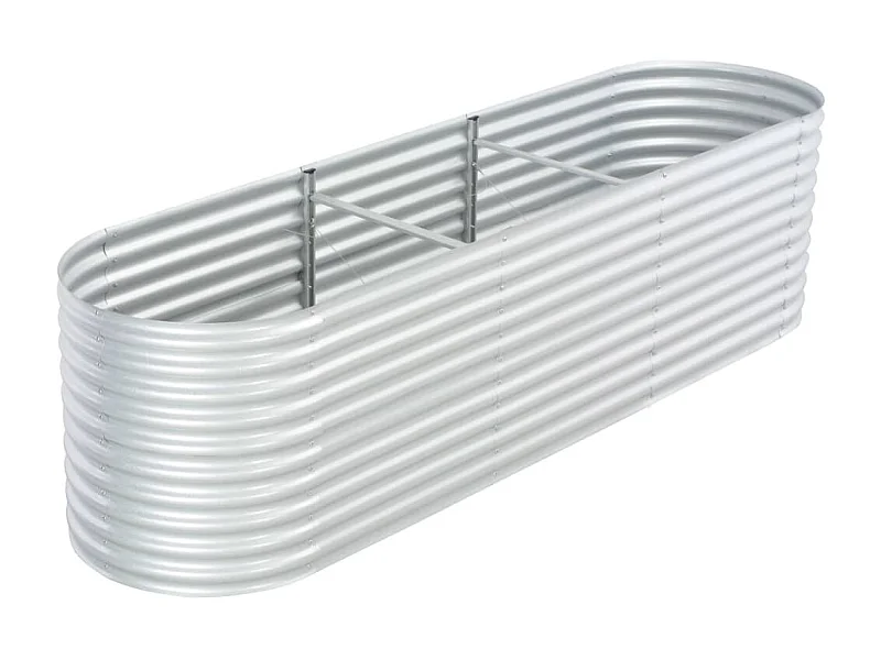 Jardinera de acero galvanizado plateado 320x80x81 cm ES84293