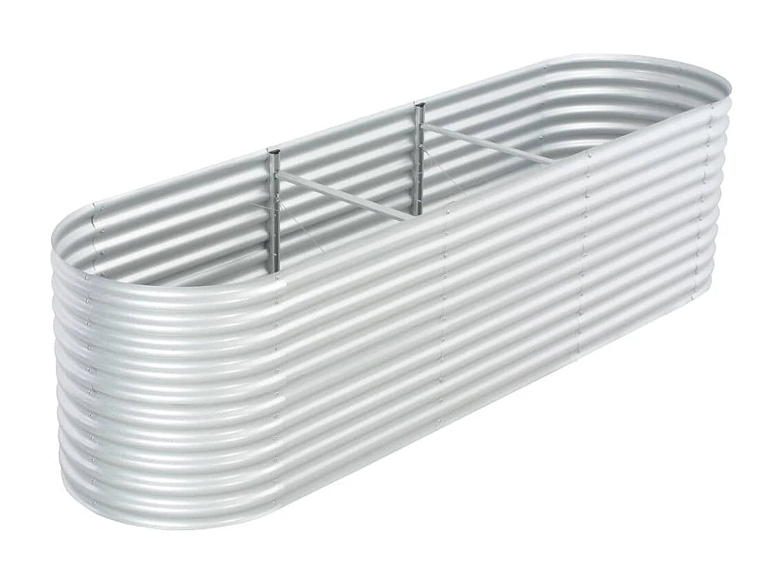Jardinera de acero galvanizado plateado 320x80x81 cm ES84293