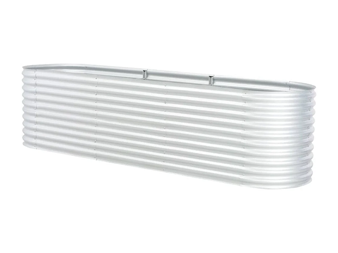 Jardinera de acero galvanizado plateado 320x80x81 cm ES84293