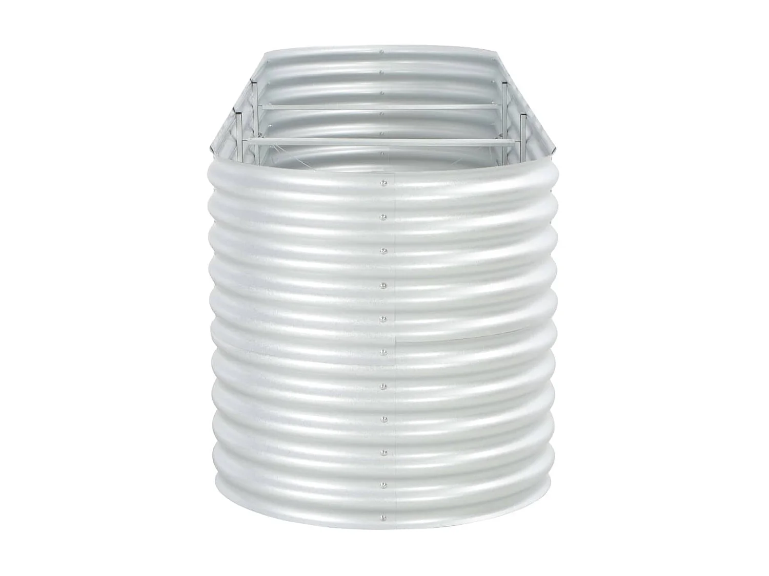 Jardinera de acero galvanizado plateado 320x80x81 cm ES84293