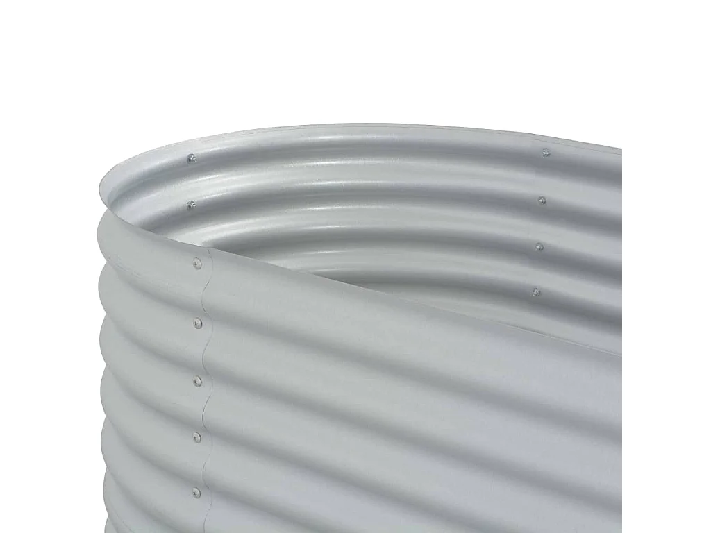 Jardinera de acero galvanizado plateado 320x80x81 cm ES84293