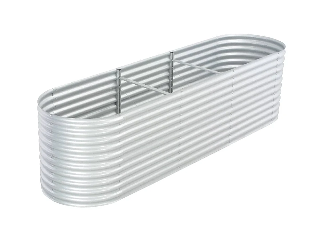 Jardinera de acero galvanizado plateado 320x80x81 cm ES84293
