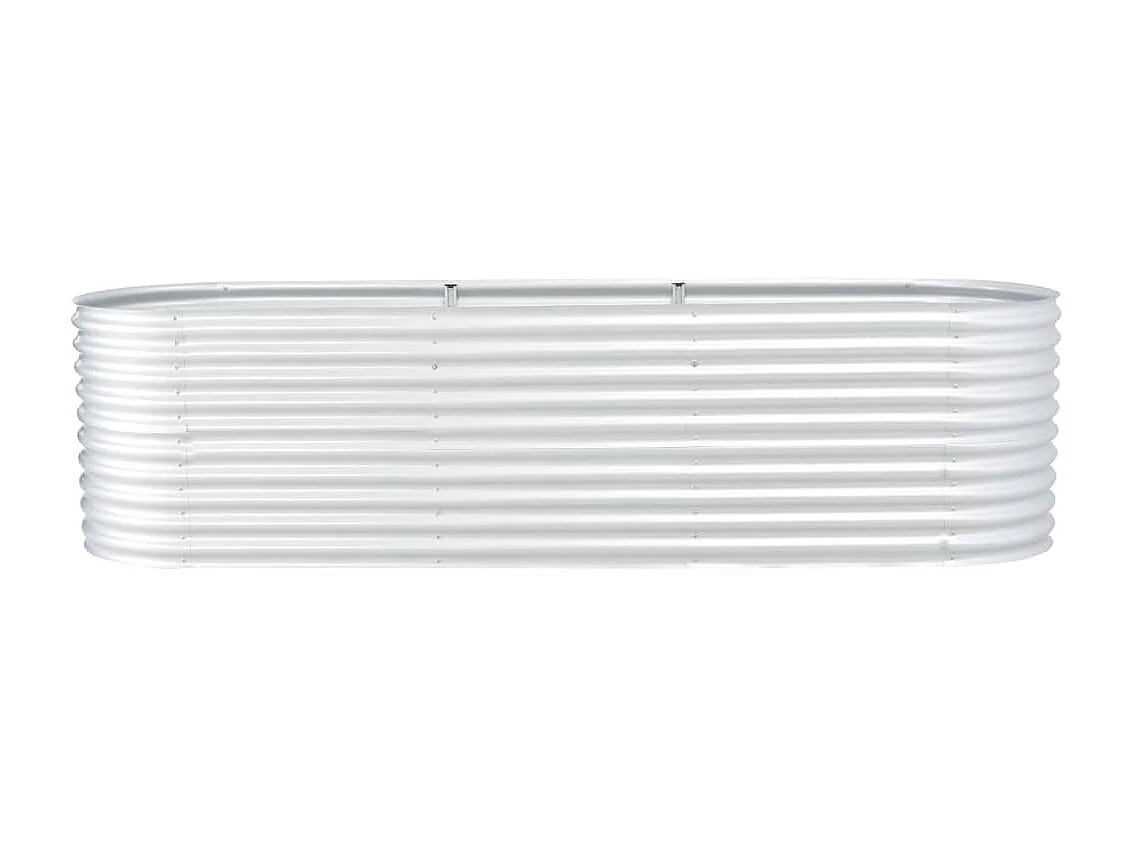 Jardinera de acero galvanizado plateado 320x80x81 cm ES84293