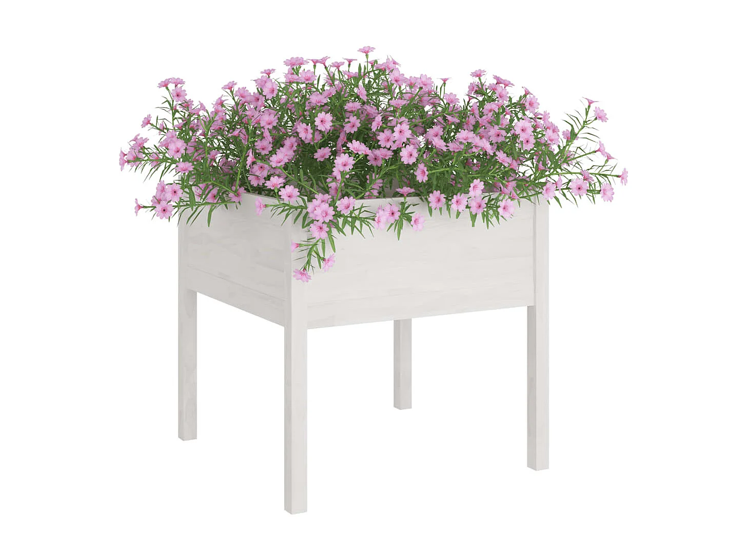 Vaso de jardim 70x70x70 cm madeira de pinho maciça branco PT303952