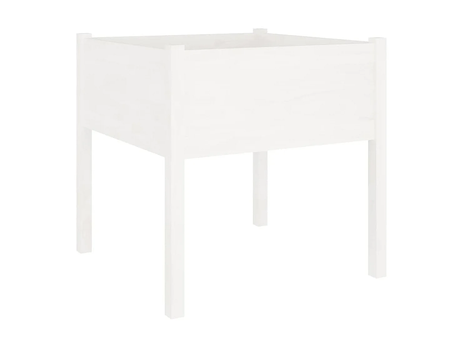 Jardinière d'extérieur blanc 70x70x70 cm bois de pin massif BE8519