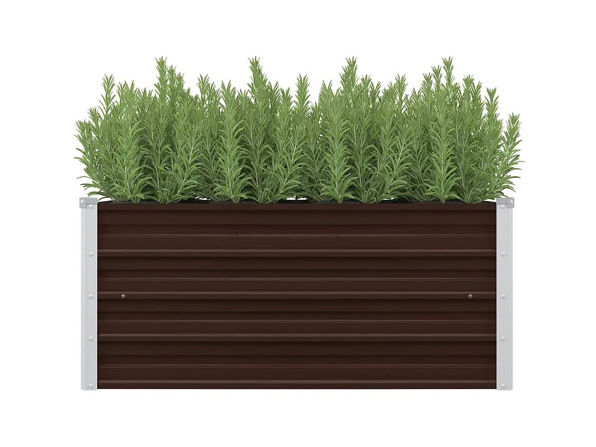 Jardinera de acero galvanizado marrón 100x40x45 cm ES92518