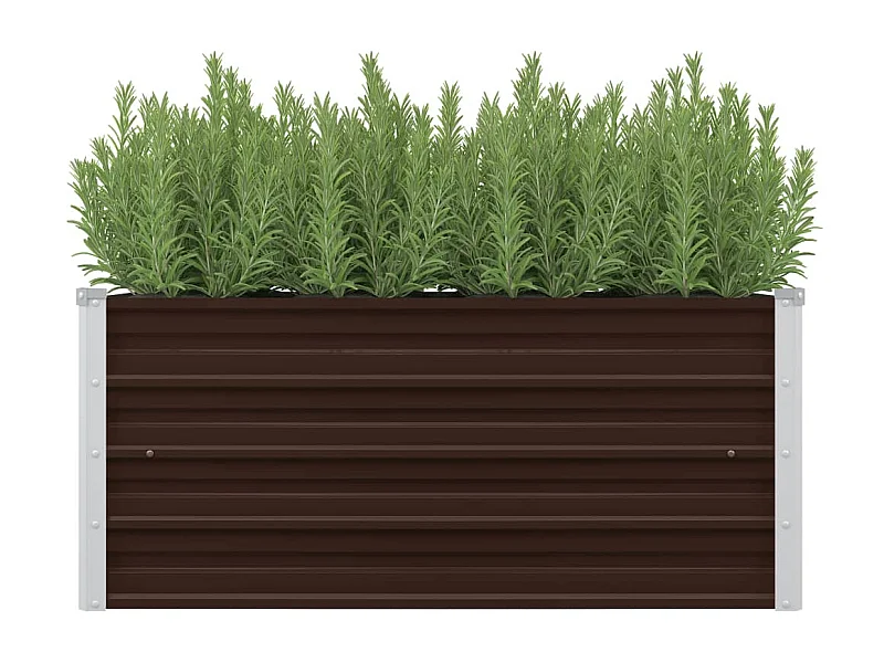 Jardinera de acero galvanizado marrón 100x40x45 cm ES92518