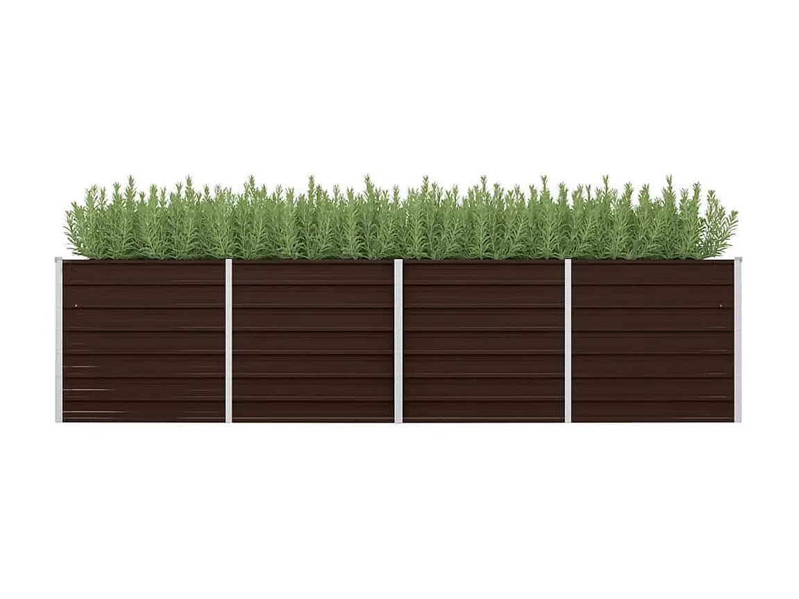 Jardinera de acero galvanizado marrón 320x80x77 cm ES12841