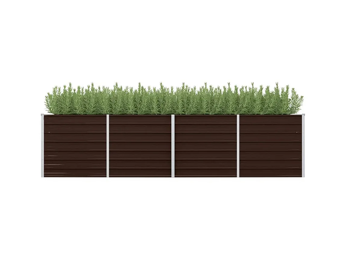Jardinera de acero galvanizado marrón 320x80x77 cm ES12841