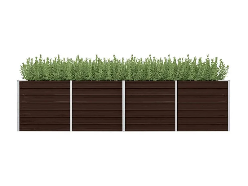 Jardinera de acero galvanizado marrón 320x80x77 cm ES12841