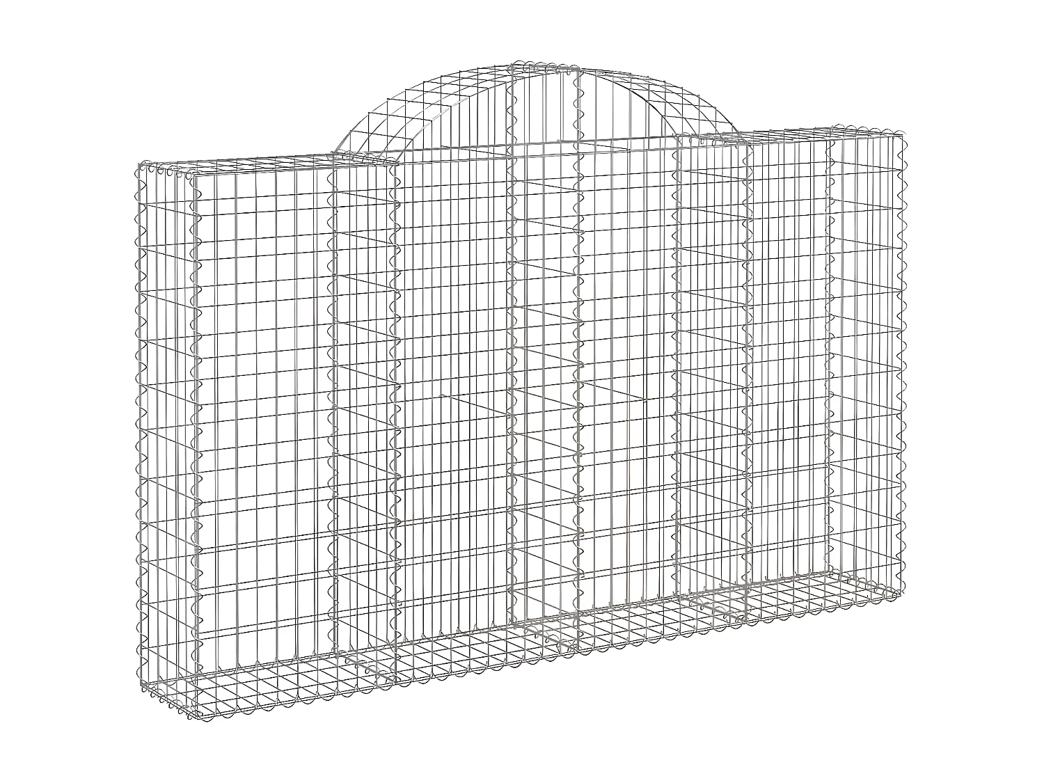 Paniers à gabions arqués 3 pcs 200x30x120/140 cm Fer galvanisé WVGQ8062