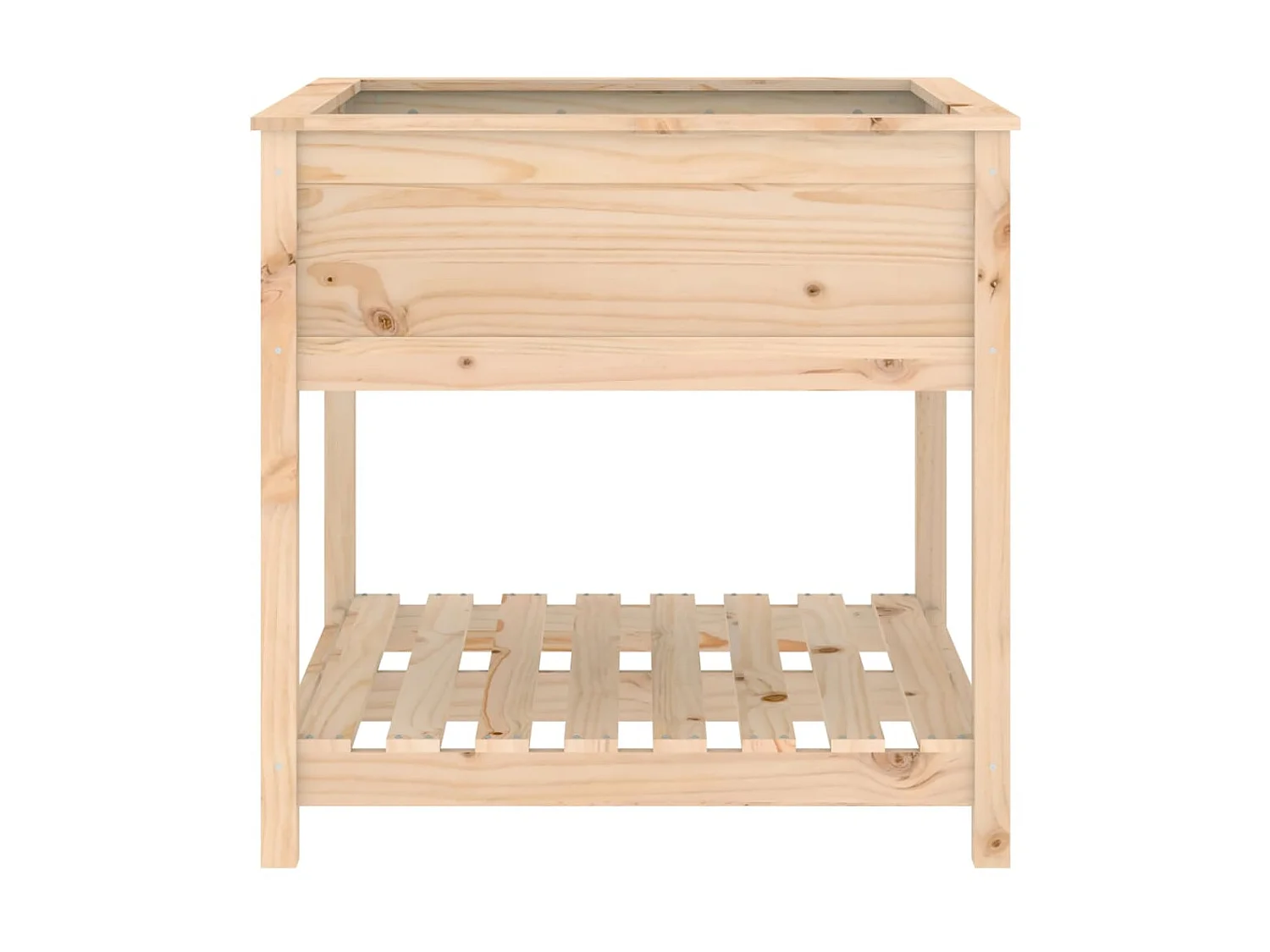 Jardinière avec étagère 82,5x82,5x81 cm Bois massif de pin BE1292