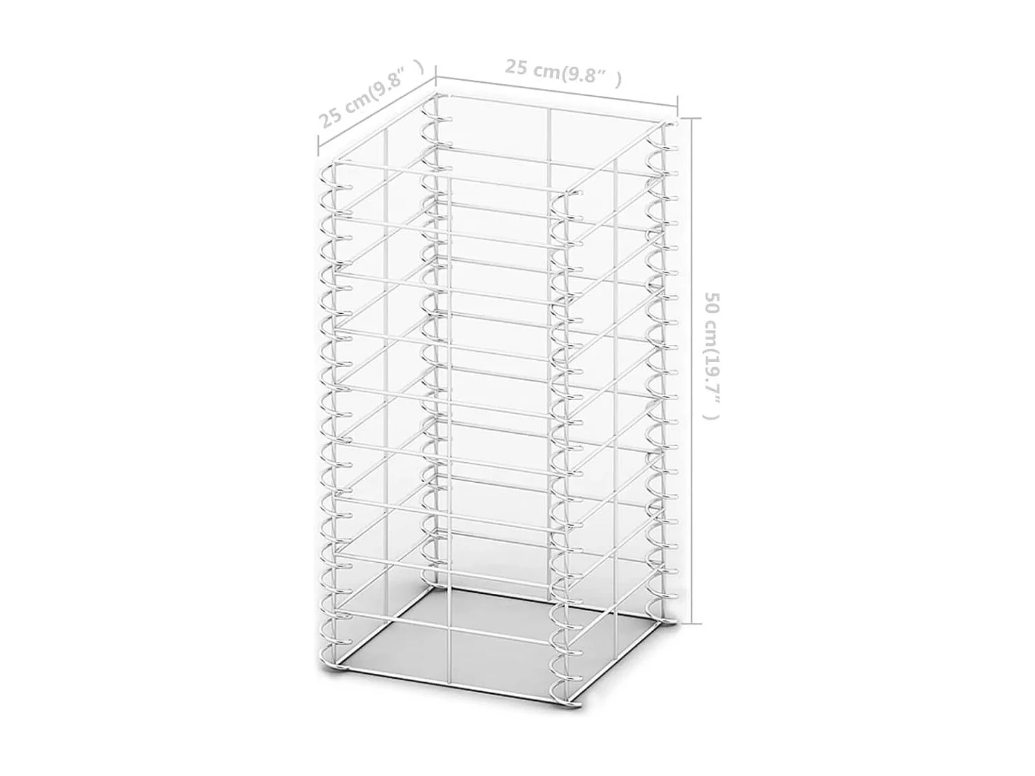 Jeu de panier de gabion 3 pcs Fil galvanisé 25 x 25 x 50 cm  WVGQ5629