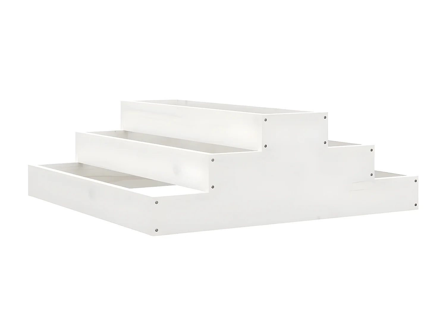 Jardinière Blanc 80x80x27 cm Bois massif de pin BE9571